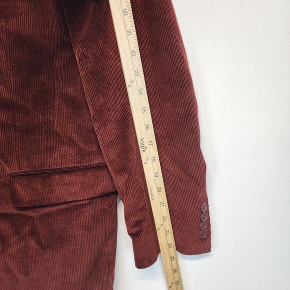 Saddlebred Corduroy Blazer Size 44R Maroon 2 Button Academia Professor Preppy - Picture 6 of 11
